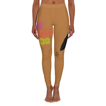 Women's Spandex Leggings: Lost Remember Honor Lite Brown