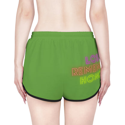 Women's Relaxed Shorts: Crazy Penguin World Logo Green