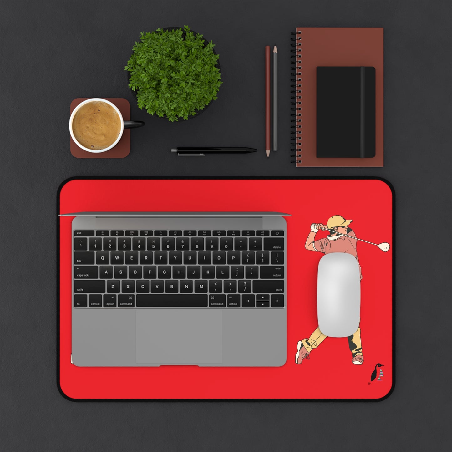 Desk Mat: Golf Red