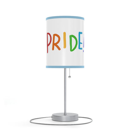 Lamp on a Stand, US|CA plug: LGBTQ Pride White