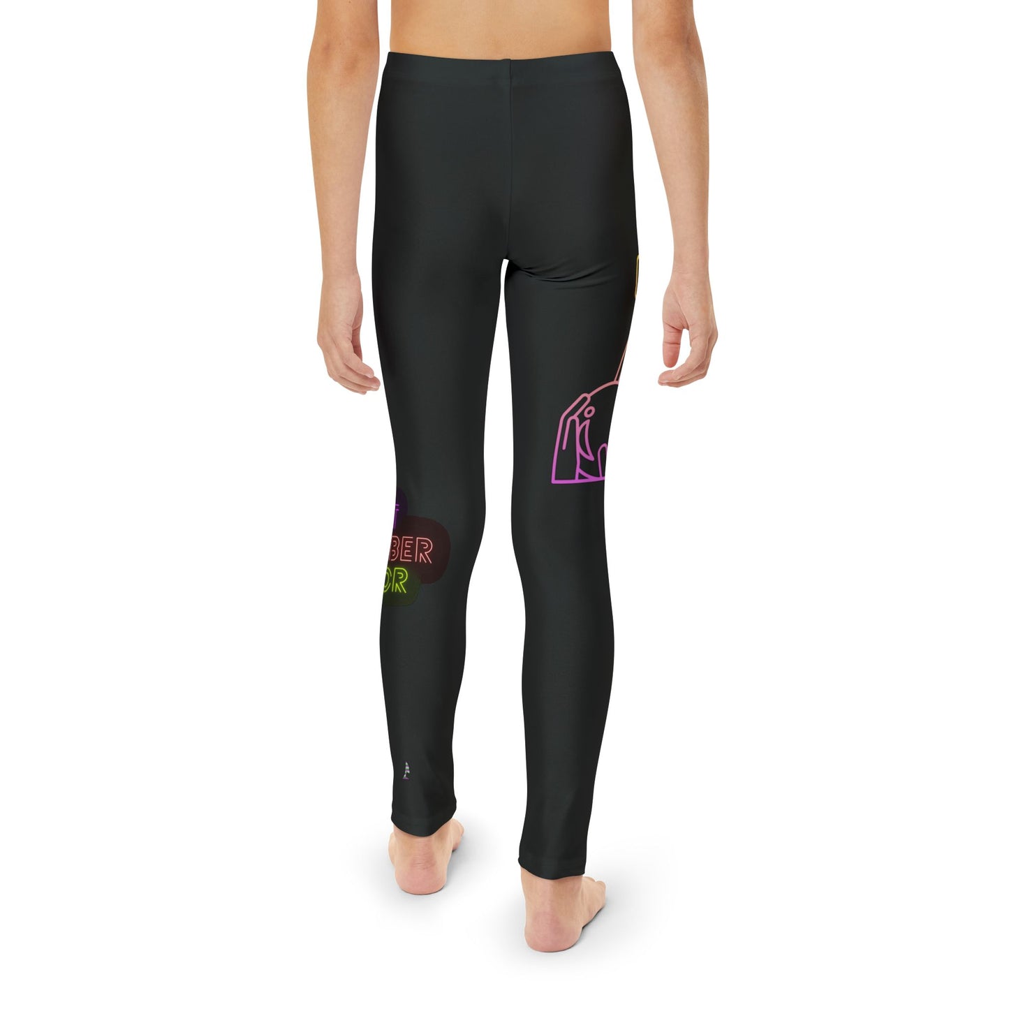 Youth Full-Length Leggings: Bowling Black