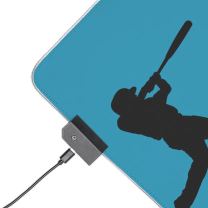 LED Gaming Mouse Pad: Baseball Turquoise