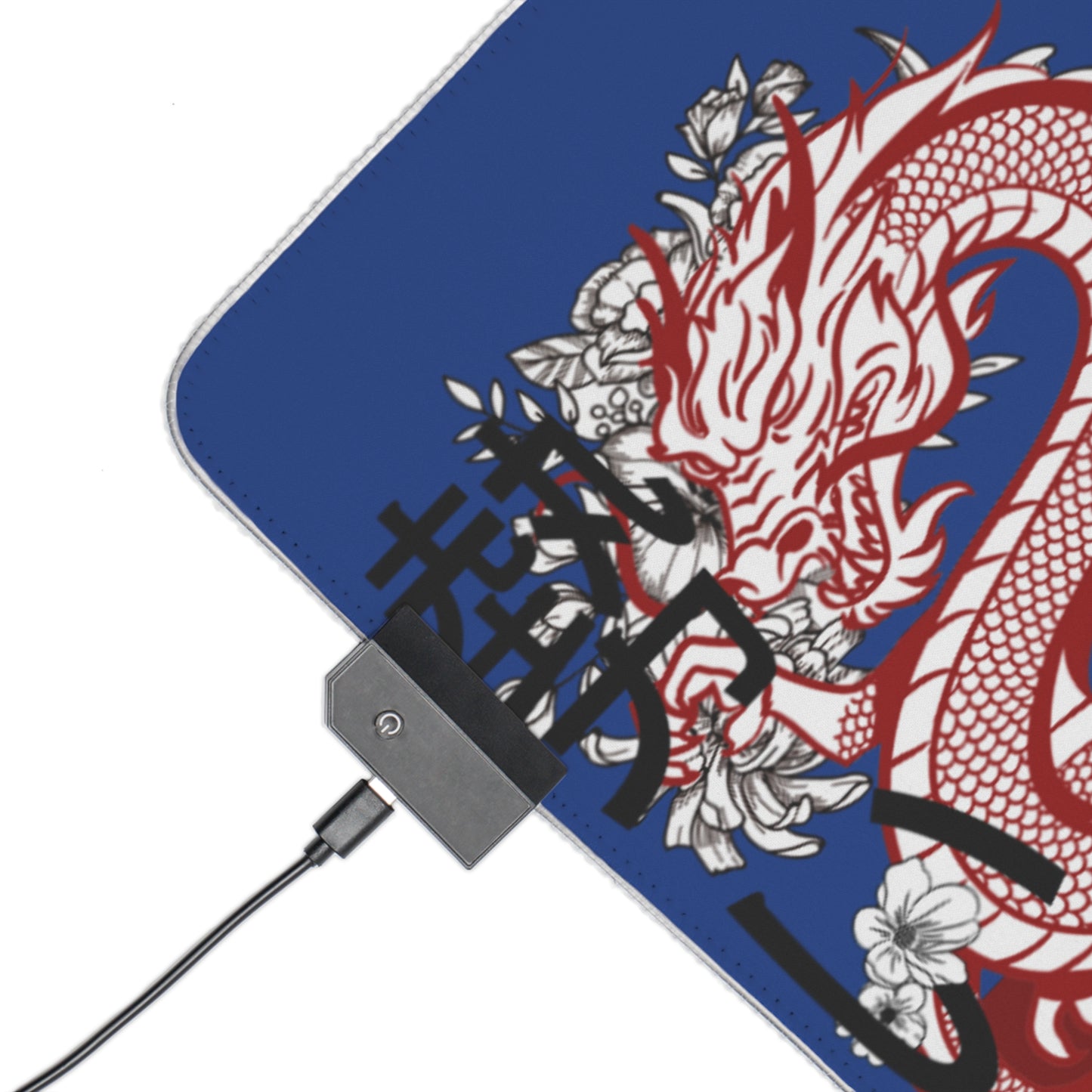 LED Gaming Mouse Pad: Dragons Dark Blue