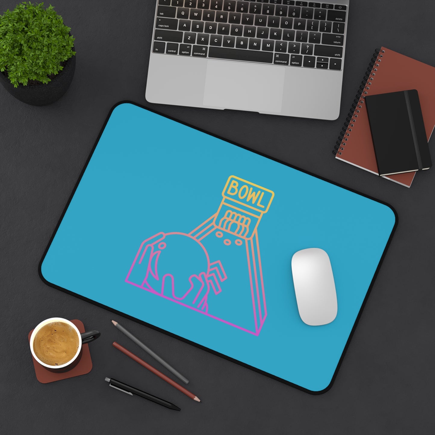 Desk Mat: Bowling Turquoise