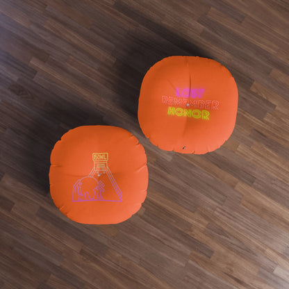 Tufted Floor Pillow, Round: Bowling Orange