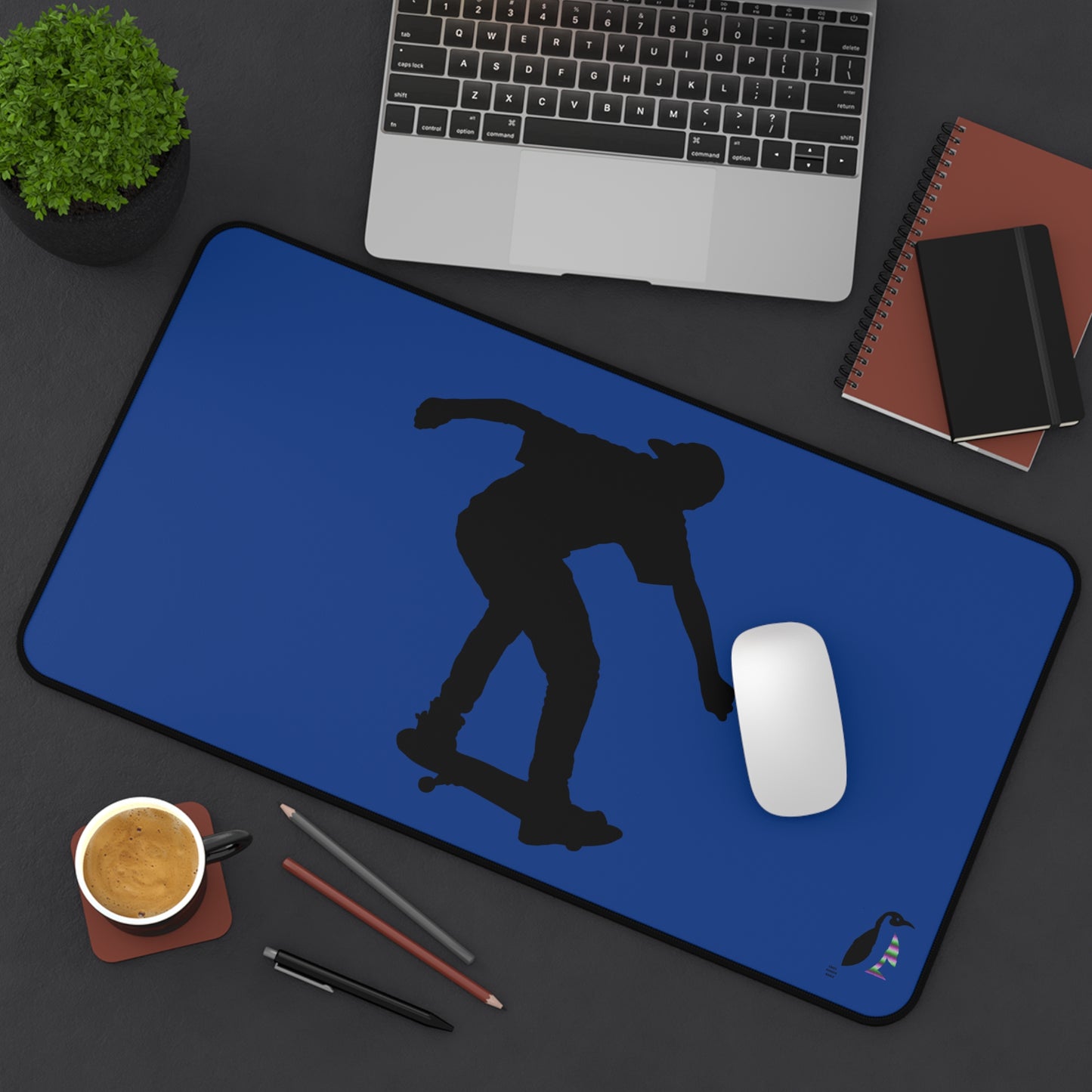 Desk Mat: Skateboarding Dark Blue