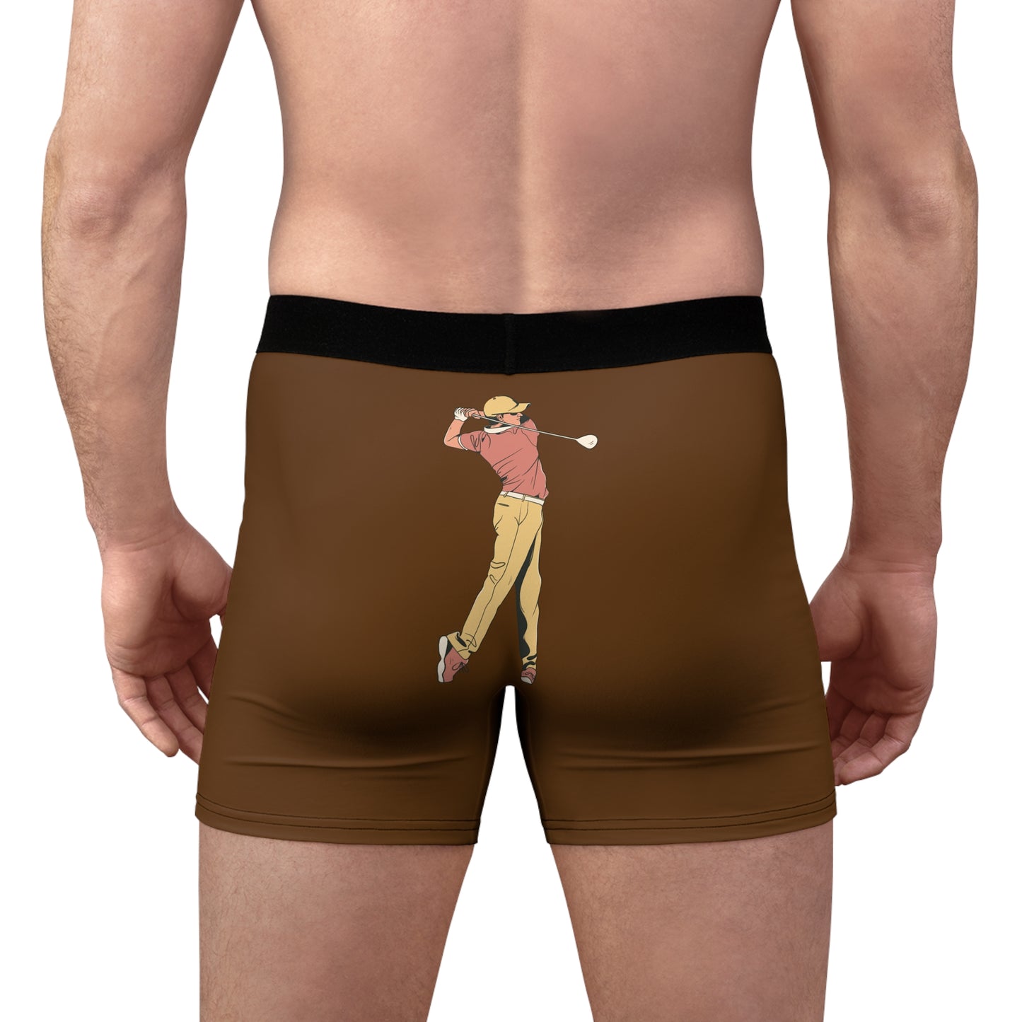 Men's Boxer Briefs: Golf Brown