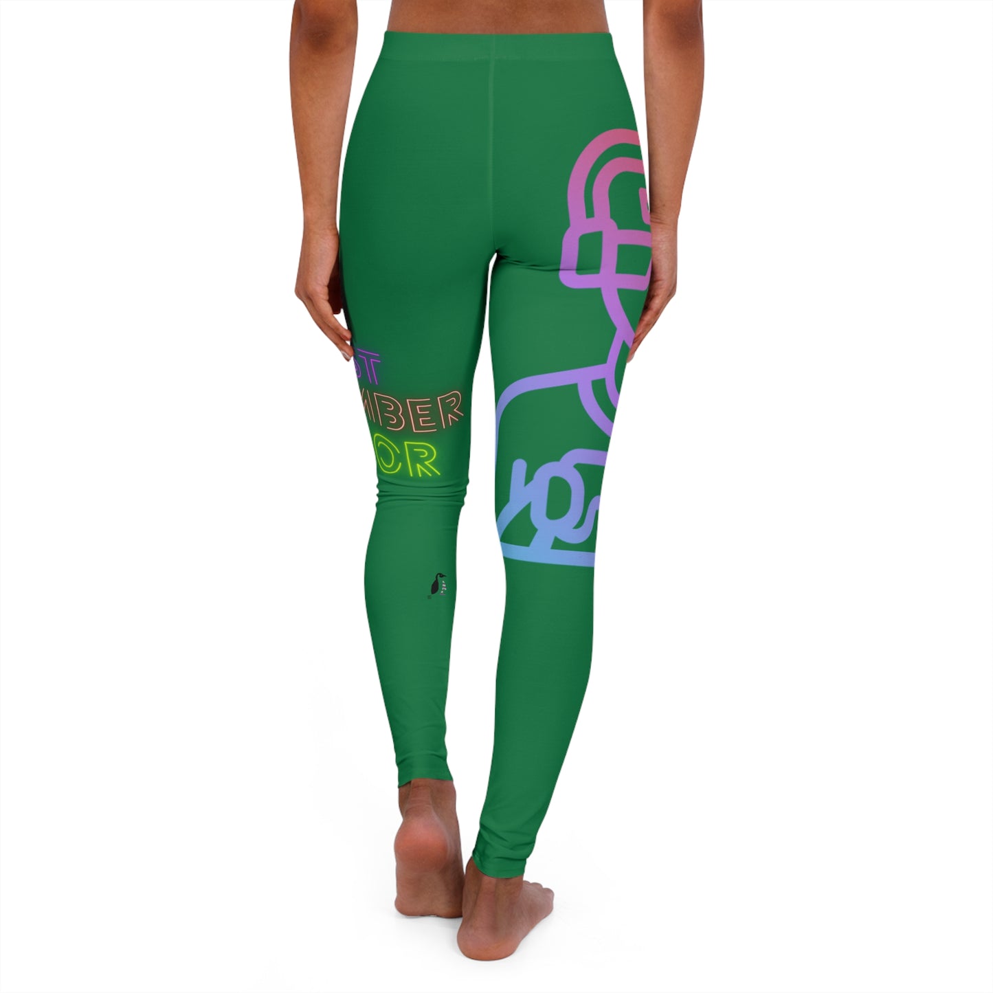 Women's Spandex Leggings: Gaming Dark Green