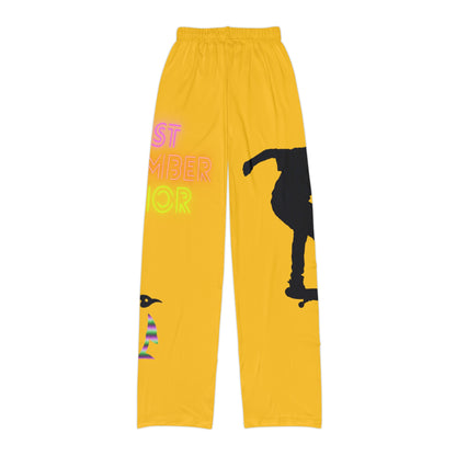 Kids Pajama Pants: Skateboarding Yellow