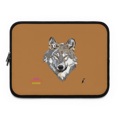 Laptop Sleeve: Wolves Lite Brown