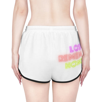 Women's Relaxed Shorts: Crazy Penguin World Logo White