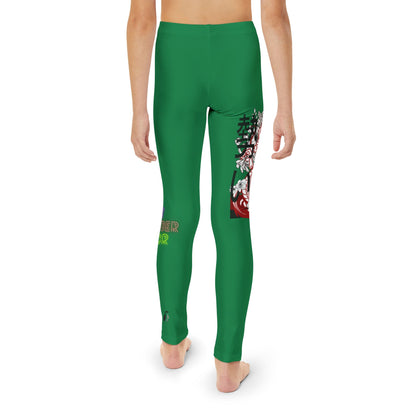 Youth Full-Length Leggings: Dragons Dark Green