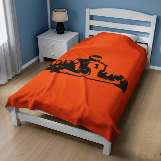Velveteen Plush Blanket: Racing Orange