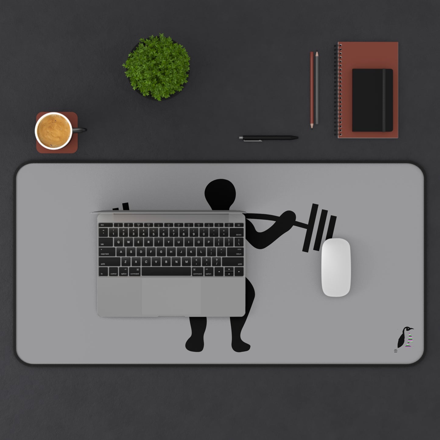 Desk Mat: Weightlifting Grey