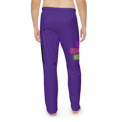 Men's Pajama Pants: Fishing Purple