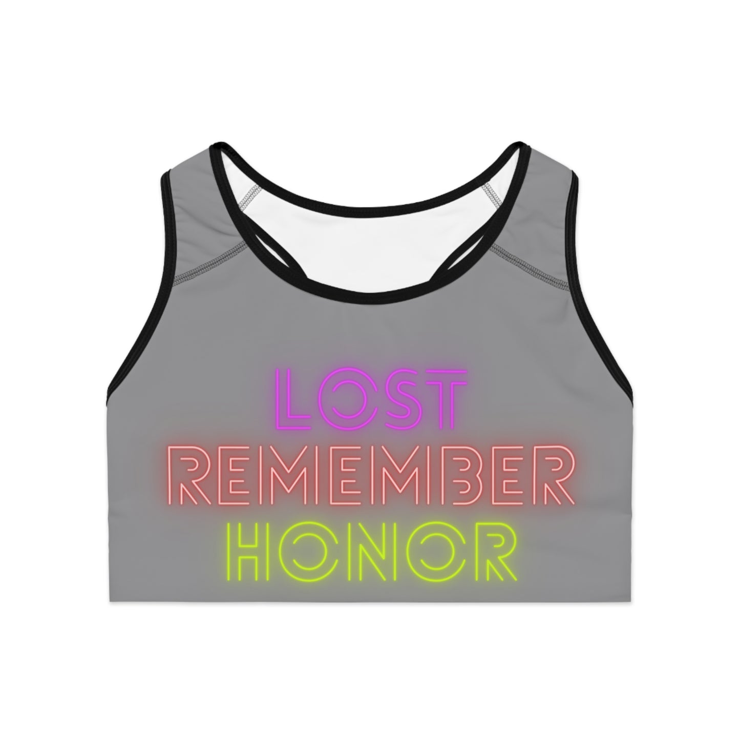 Sports Bra: Lost Remember Honor Grey