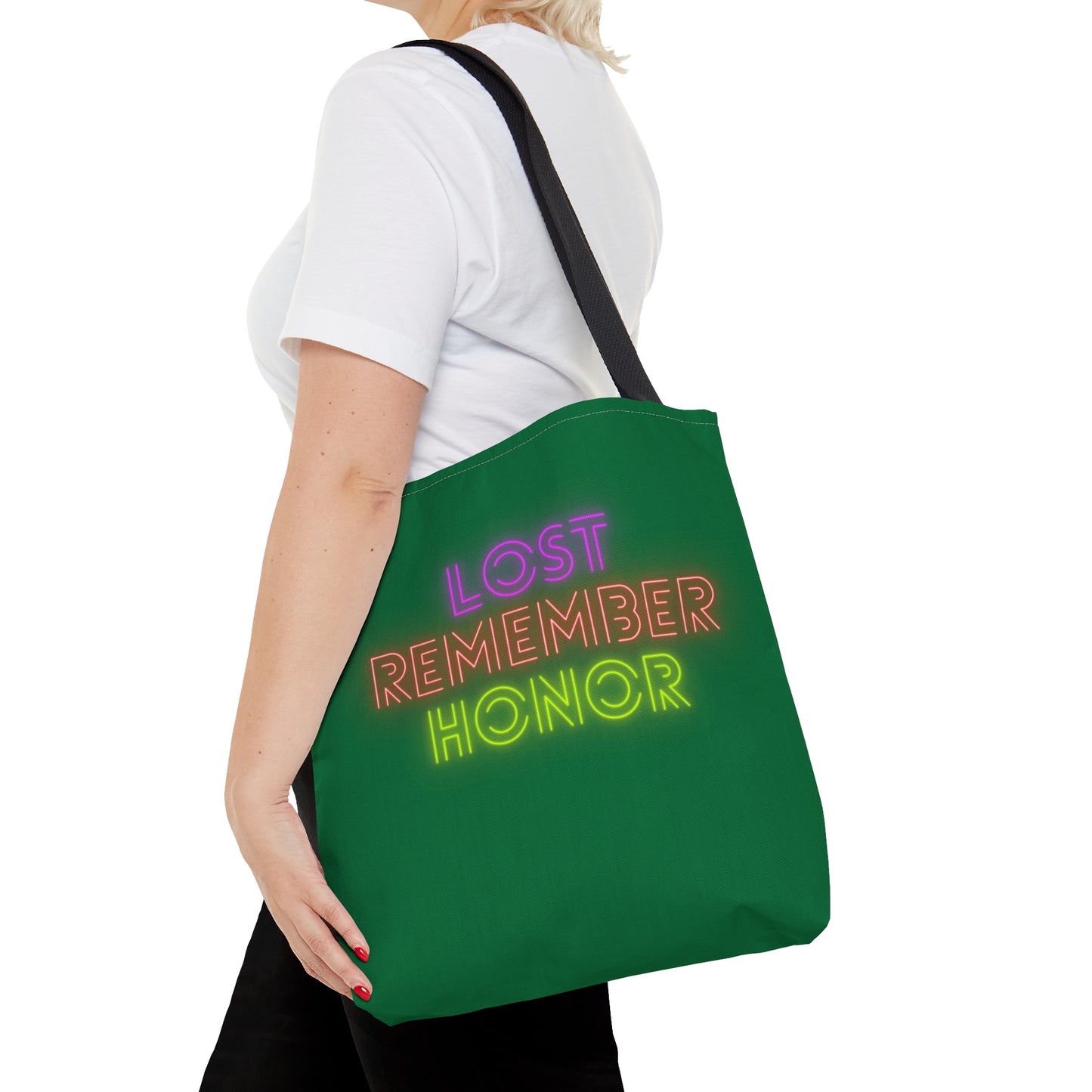 Tote Bag: Lost Remember Honor Dark Green