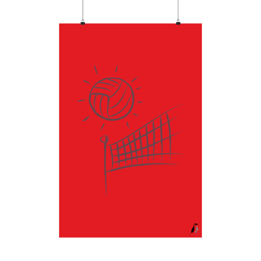 Premium Matte Vertical Posters: Volleyball Red