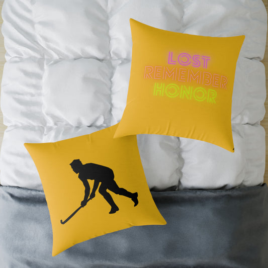 Spun Polyester Pillow: Hockey Yellow