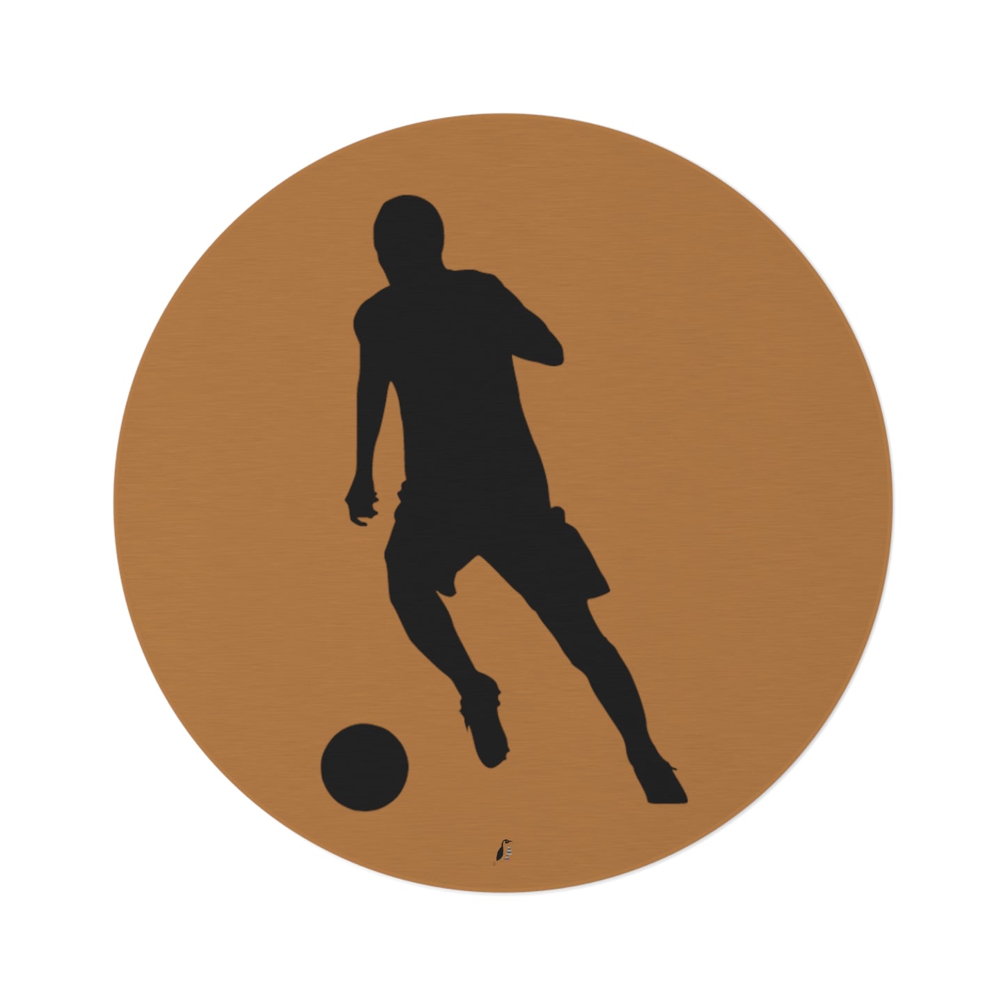 Round Rug: Soccer Lite Brown