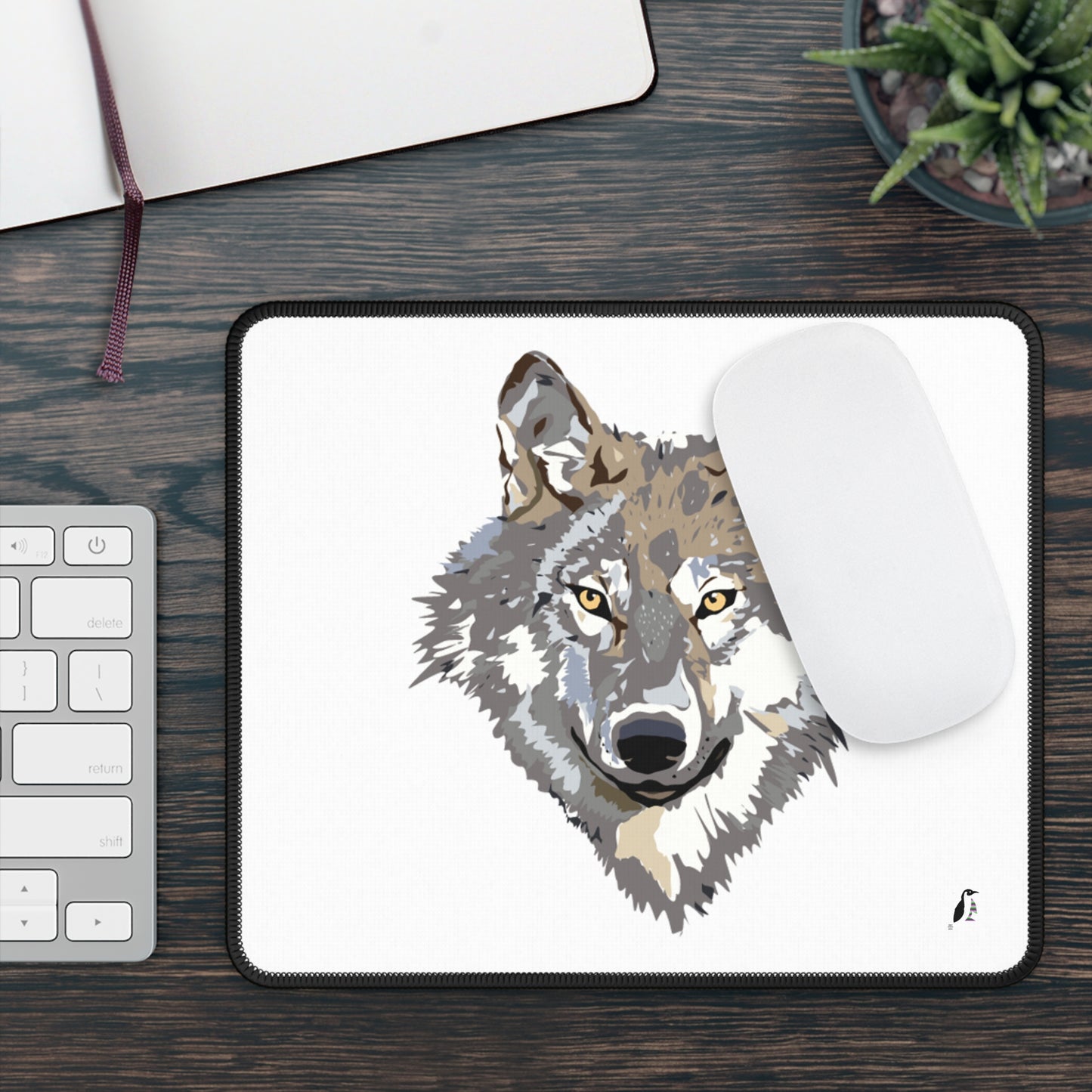 Gaming Mouse Pad: Wolves White