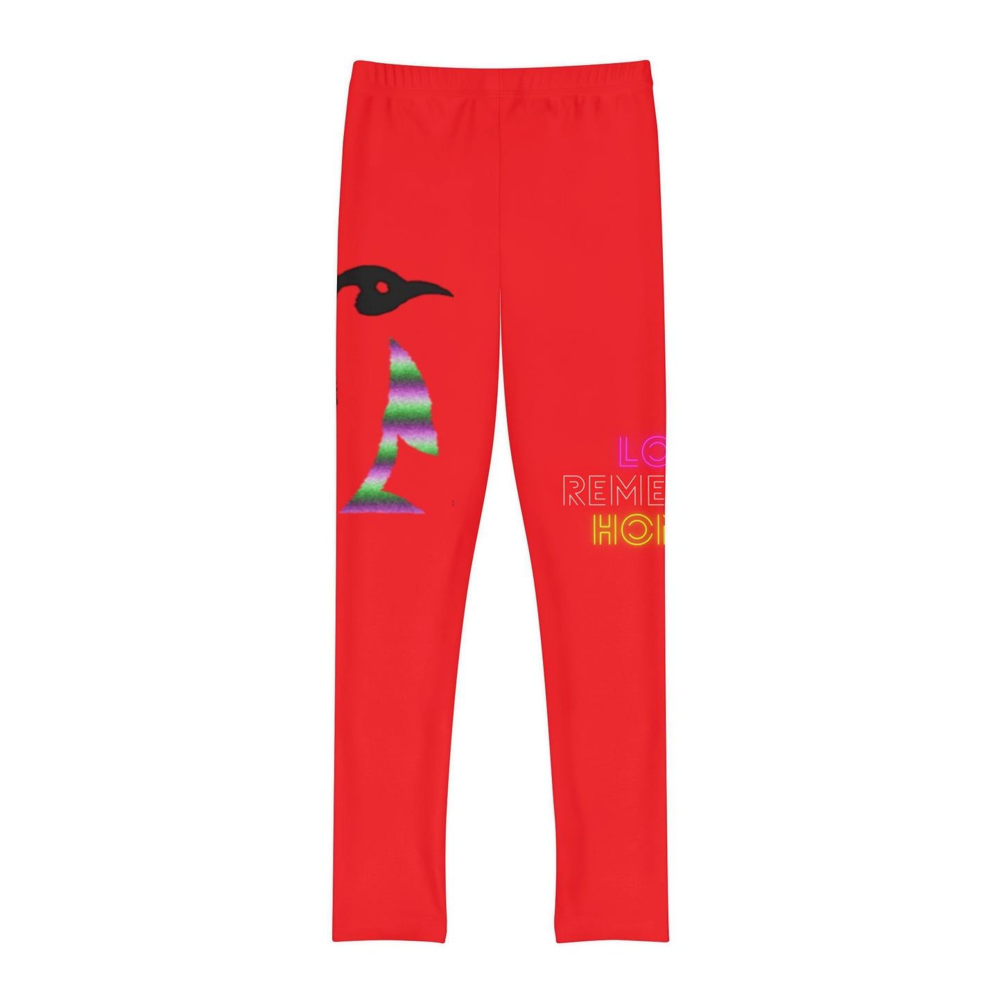 Youth Full-Length Leggings: Crazy Penguin World Logo Red