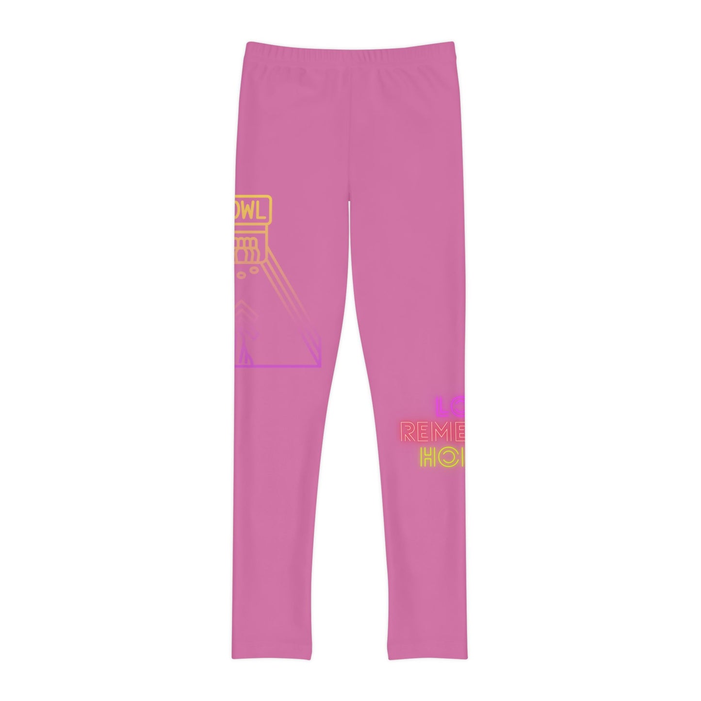 Youth Full-Length Leggings: Bowling Lite Pink