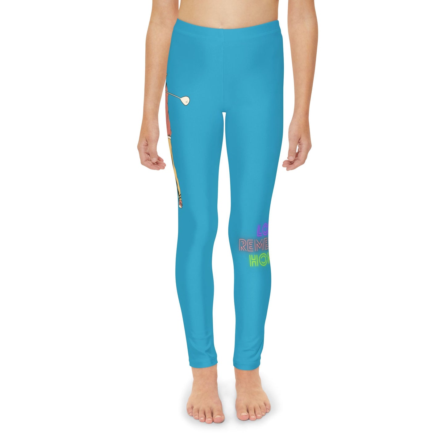 Youth Full-Length Leggings: Golf Turquoise