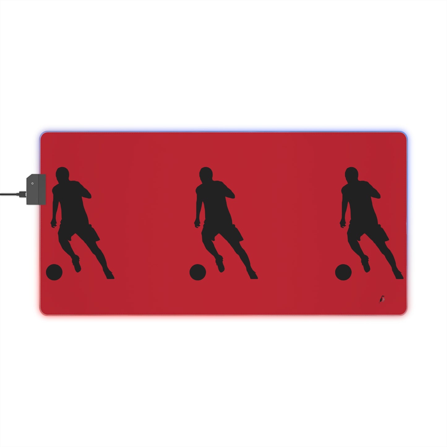 LED Gaming Mouse Pad: Soccer Dark Red