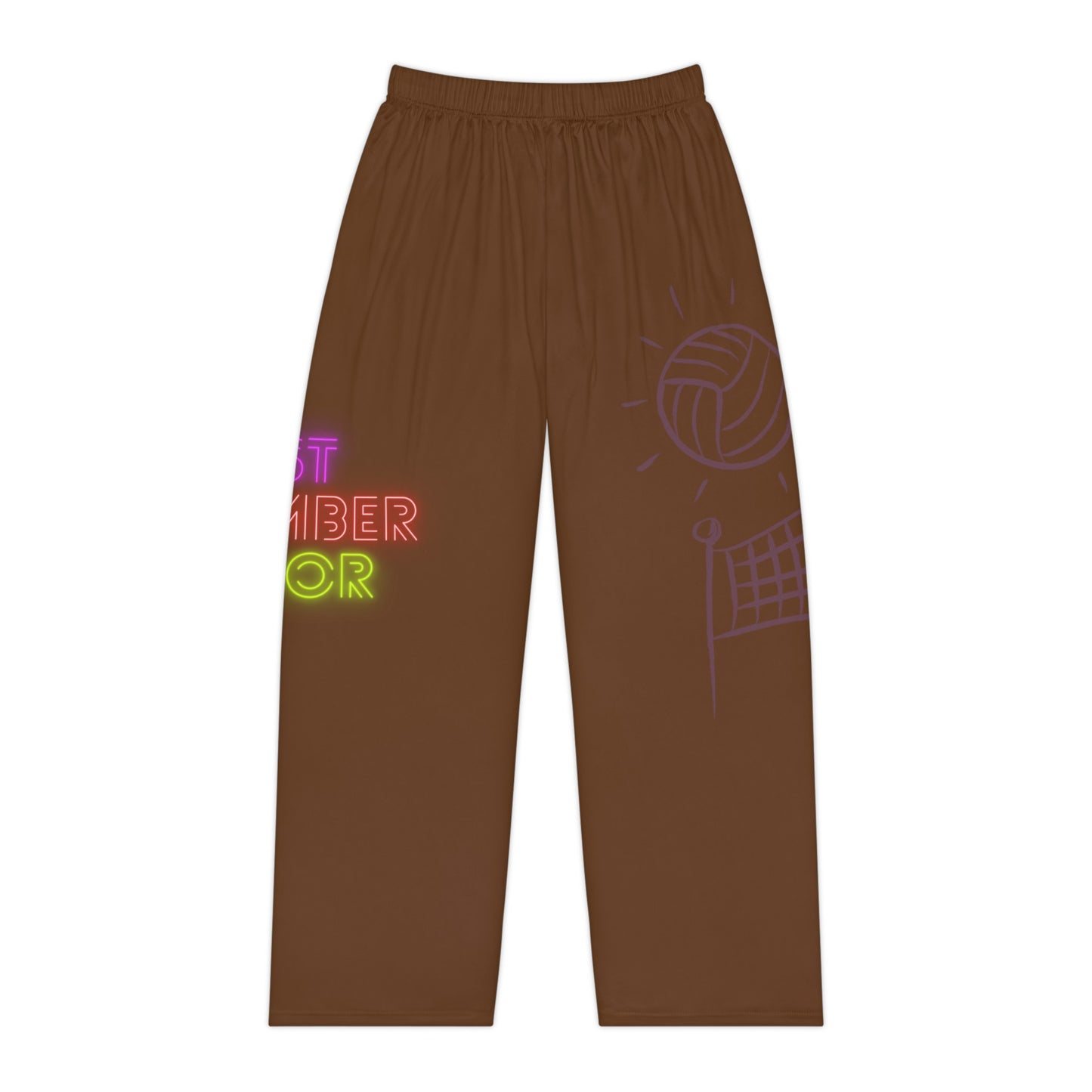 Pambabaeng Pajama Pantalon: Volleyball Brown 