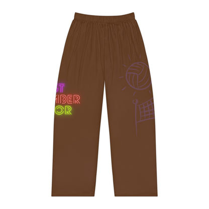 Pambabaeng Pajama Pantalon: Volleyball Brown 