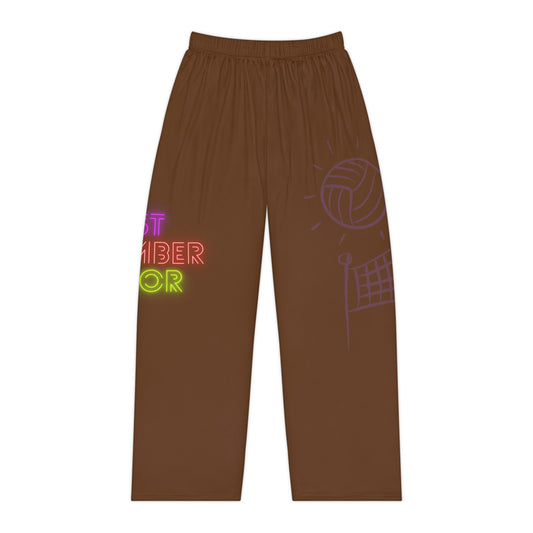 Pambabaeng Pajama Pantalon: Volleyball Brown 