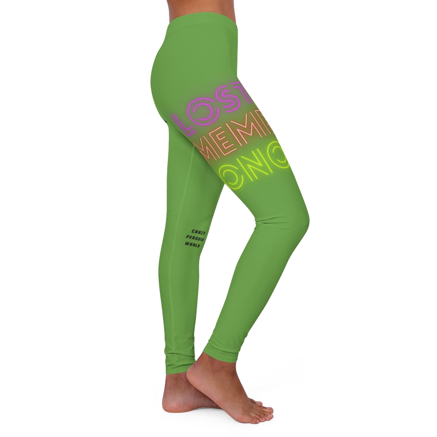 Women's Spandex Leggings: Lost Remember Honor Green