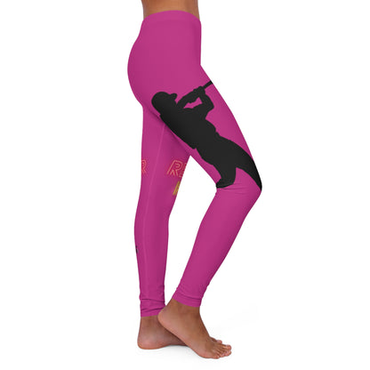 Women's Spandex Leggings: Baseball Pink