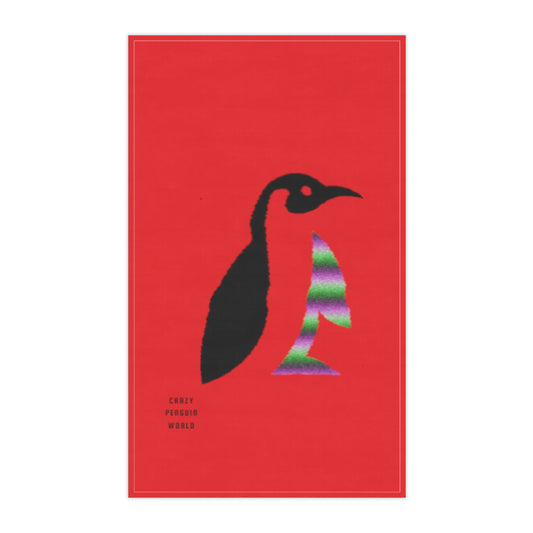 Kitchen Towel: Crazy Penguin World Logo Red