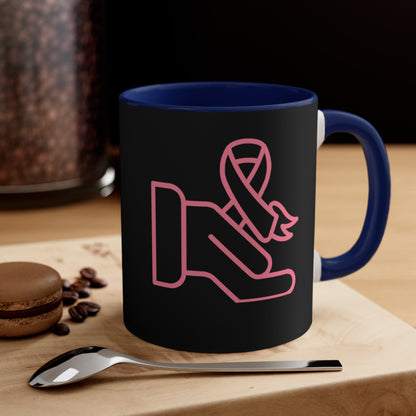 Accent Coffee Mug, 11oz: Fight Cancer Black