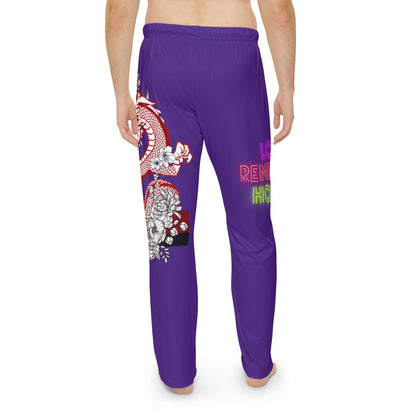 Men's Pajama Pants: Dragons Purple