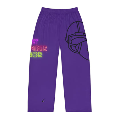 Men's Pajama Pants: Football Purple