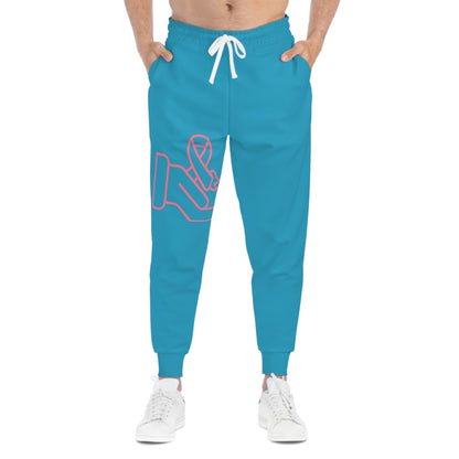 Athletic Joggers: Fight Cancer Turquoise