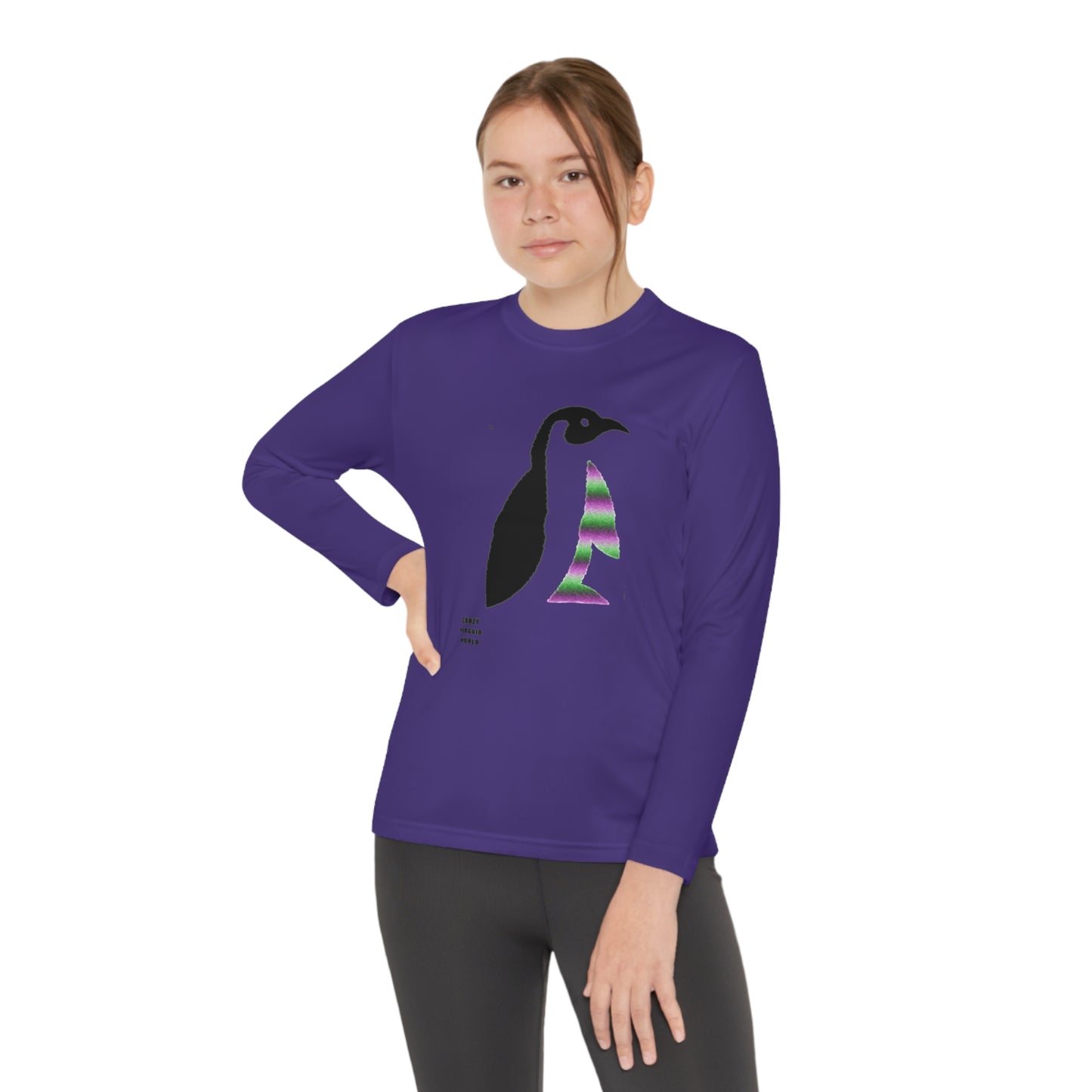 Youth Long Sleeve Competitor Tee: Crazy Penguin World Logo