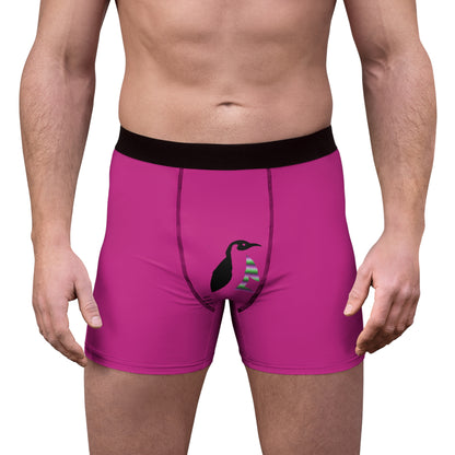 Men's Boxer Briefs Football White Pink