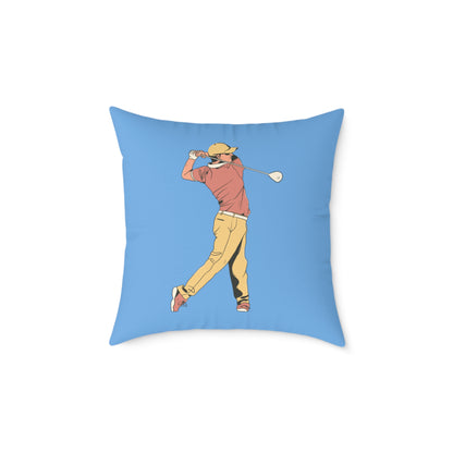 Spun Polyester Pillow: Golf Lite Blue