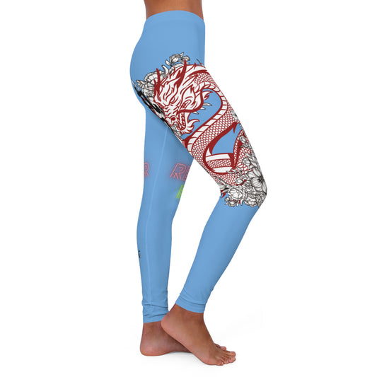 Women's Spandex Leggings: Dragons Lite Blue