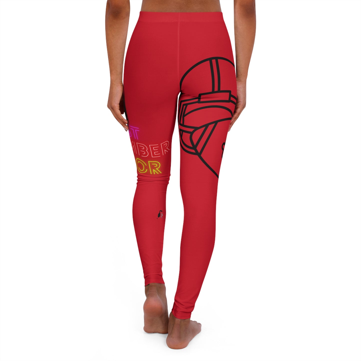 Women's Spandex Leggings: Football Dark Red