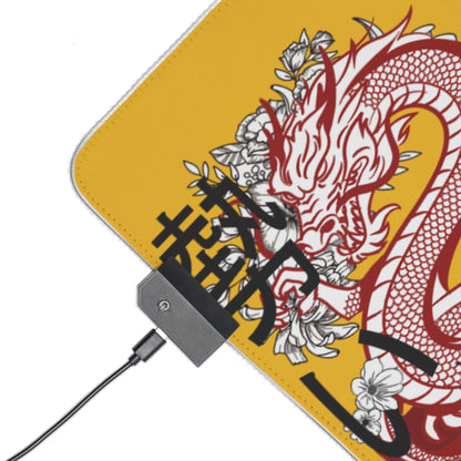 LED Gaming Mouse Pad: Dragons Yellow