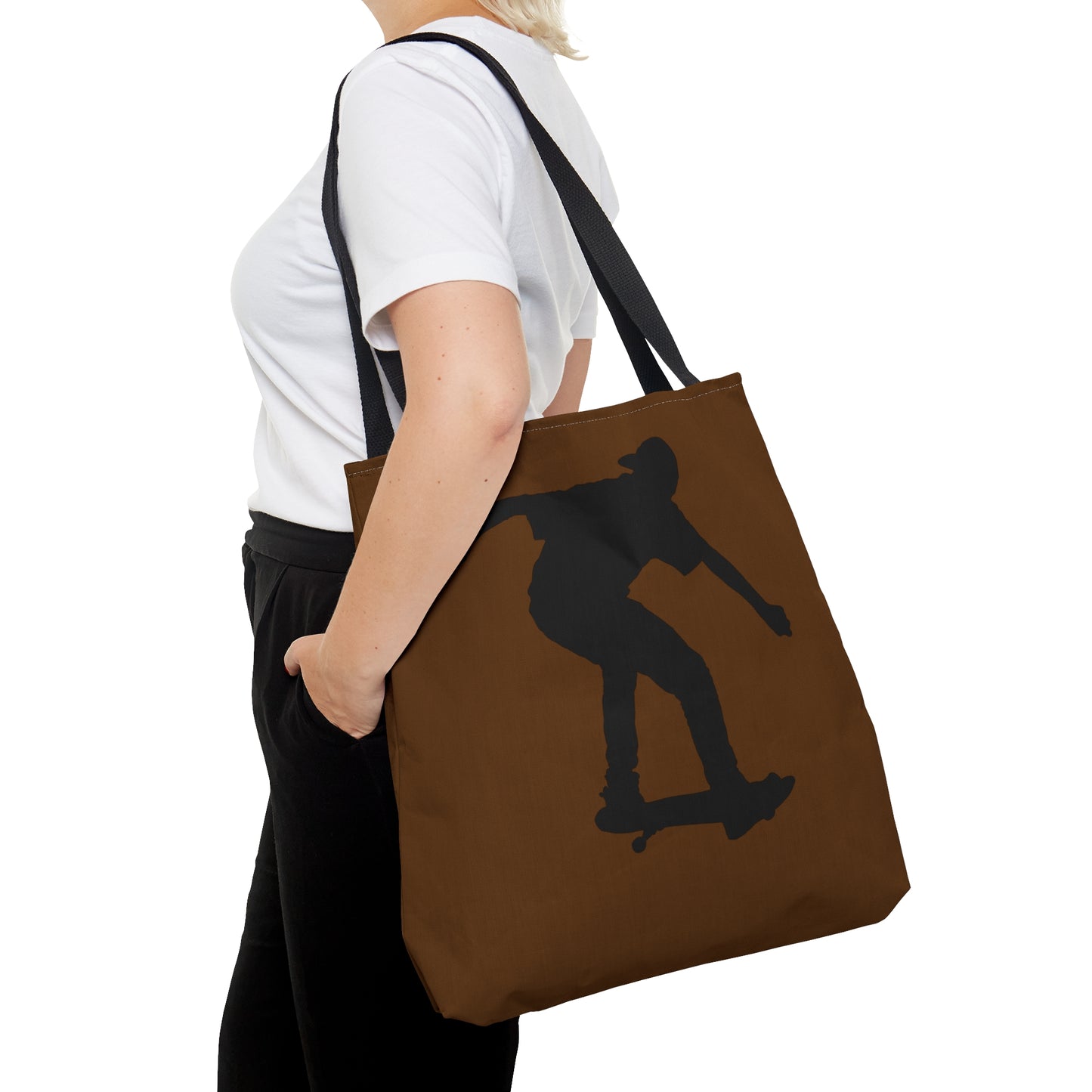 Tote Bag: Skateboarding Brown