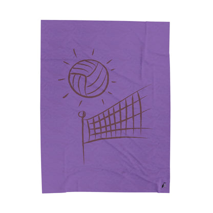 Velveteen Plush Blanket: Volleyball Lite Purple