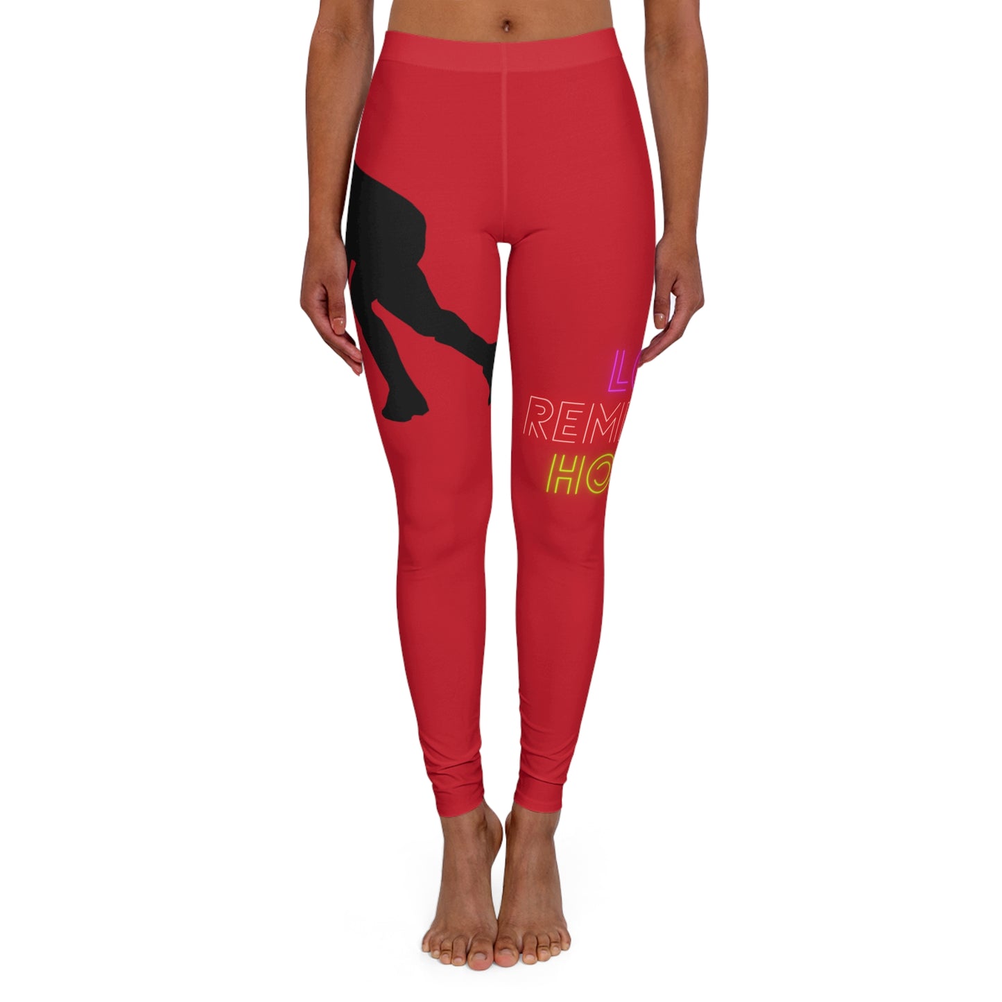 Women's Spandex Leggings: Hockey Dark Red