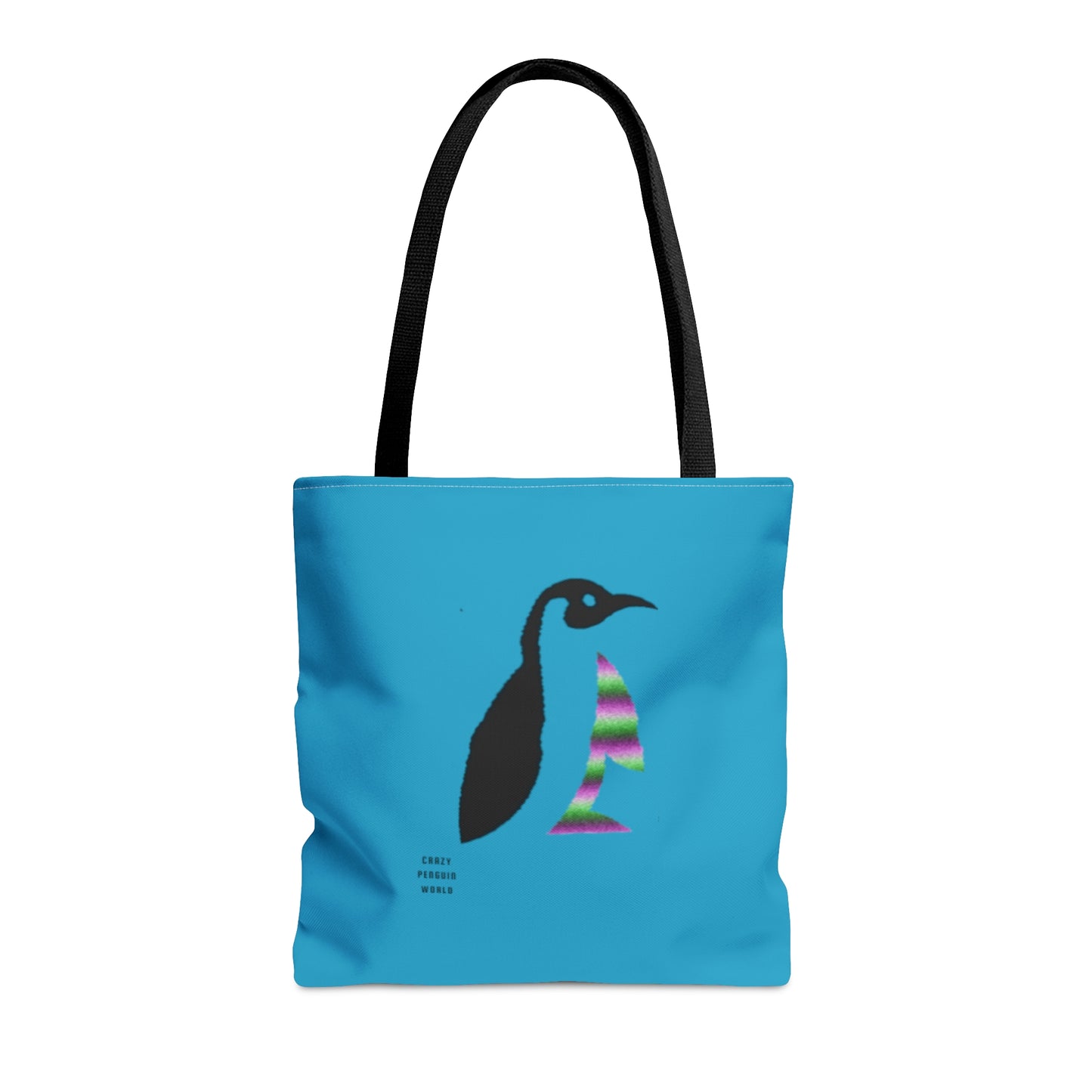 Tote Bag: Crazy Penguin World Logo Turquoise