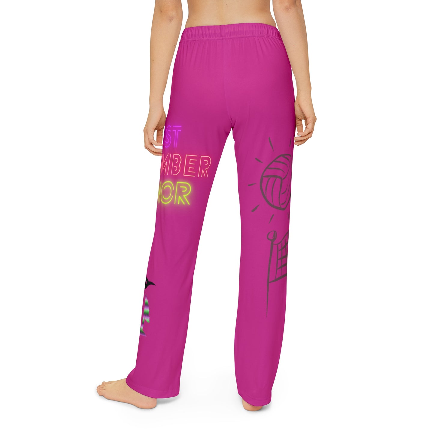 Kids Pajama Pants: Volleyball Pink